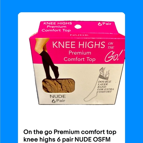 On the go Premium comfort top knee highs 6 pair NUDE OSFM New - Picture 1 of 2